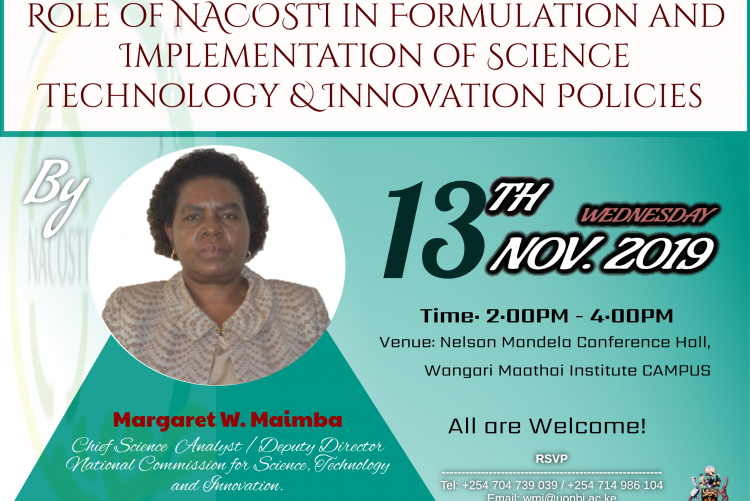 Seminar on the Role of NACOSTI in Formulation and Implementation of Science Technology & Innovation Policies
