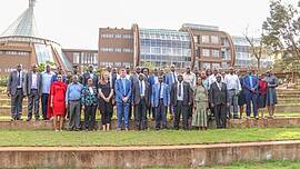 During IUFRO Congress site visit; Wangari Maathai Institute of Peace and Environmental Studies, Nairobi. Photo by Henry Opopa, KEFRI.
