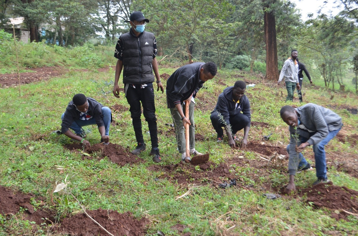 Tree planting exercise at the Kanyariri Vet Farm on 20/11/2020