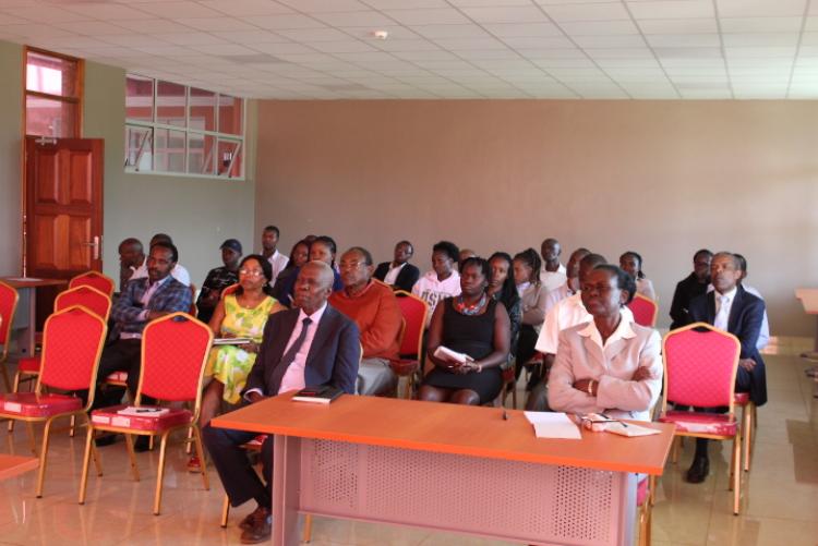 Prof. Rose Nyikal (right, front row) and Prof. David Mungai (left, front row) following the screening of the documentary “Thank You for the Rain” by Mr. Kisilu Musya