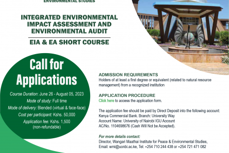 CALL FOR APPLICATIONS: INTEGRATED ENVIRONMENTAL IMPACT ASSESSMENT AND ENVIRONMENTAL AUDIT (EIA & EA) - JUNE 2023 INTAKE