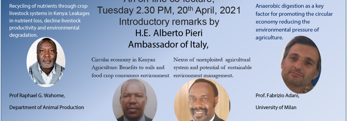 University of Nairobi and University of Milan Co-Lecture on Sustainable Agriculture and Circular Economy